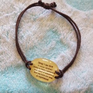 Lot of 2 bracelets, leather, glass